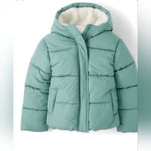 Girls Aqua Puffer Jacket, Size 14